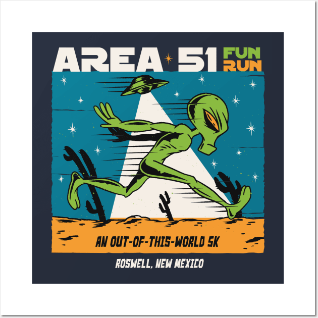 Area 51 Fun Run // Funny Running Alien Wall Art by SLAG_Creative